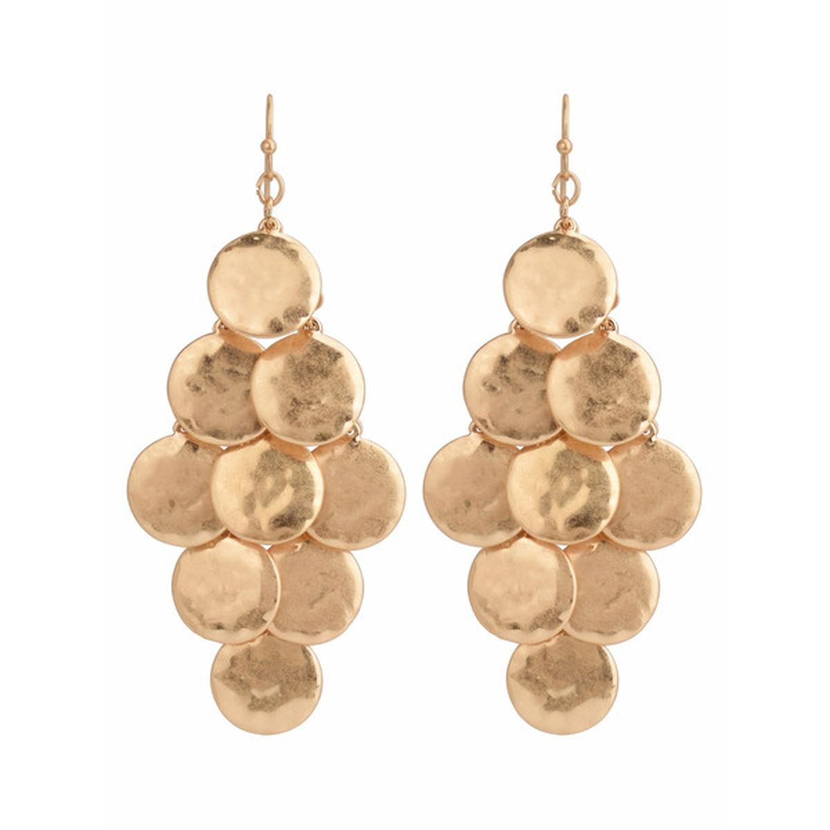 Time and Tru Women's Textured Disc Drop Earrings - Gold-Tone (1 each ...