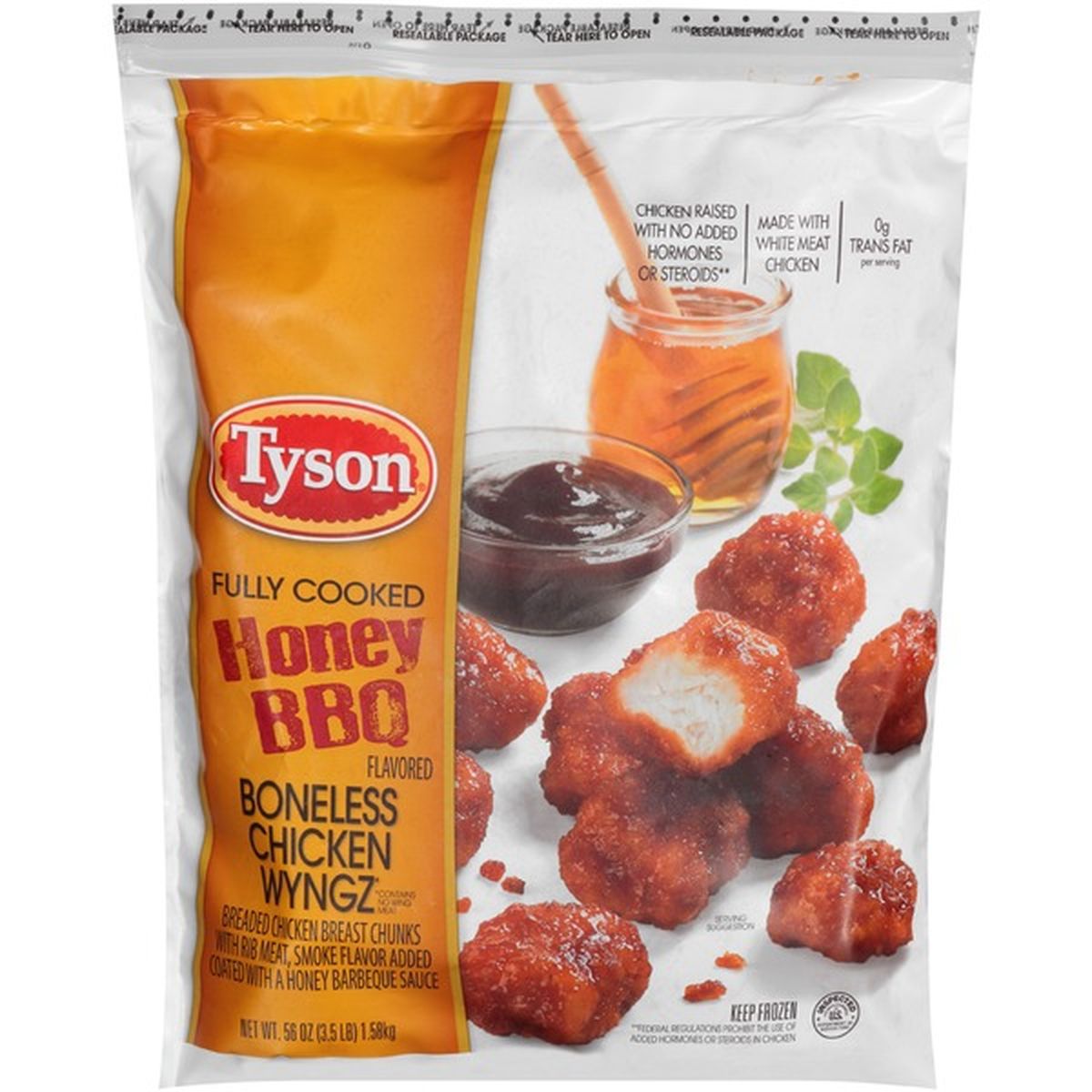 Tyson Honey BBQ Flavored Boneless Chicken Wyngz 56 Oz Delivery Or