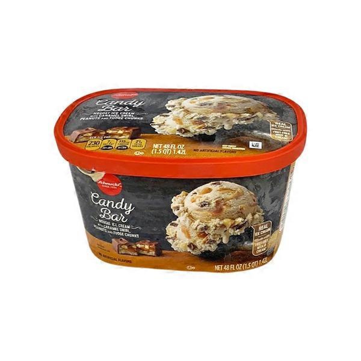 Schnucks Candy Bar Nougat Ice Cream With Caramel Swirl, Peanuts And ...