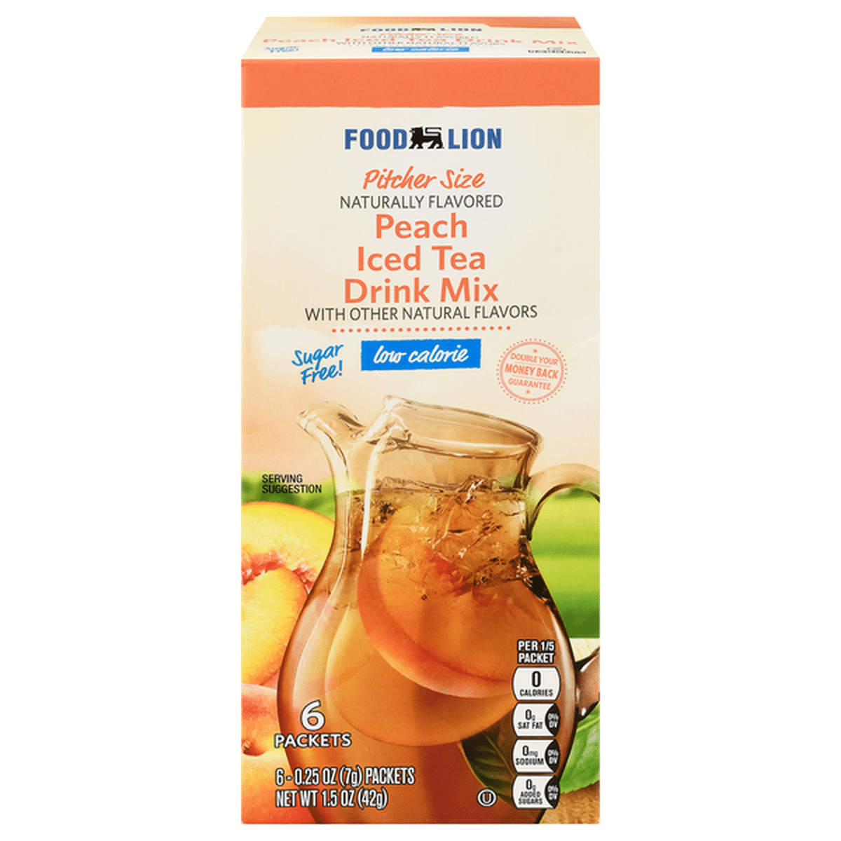 Food Lion Drink Mix Low Calorie Sugar Free Peach Iced Tea Pitcher Size 025 Oz Delivery Or 6580