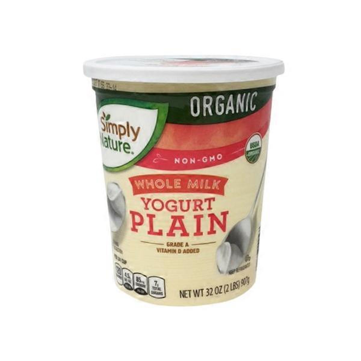 Simply Nature Organic Whole Milk Plain Yogurt (32 Fl Oz) Delivery Or ...