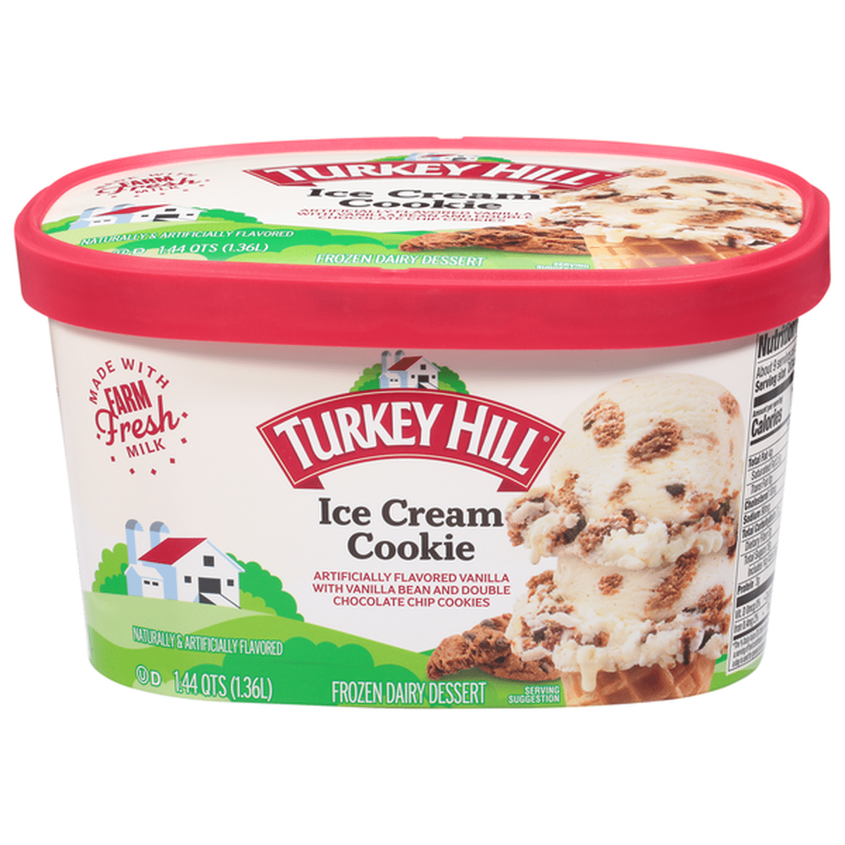 Turkey Hill Frozen Dairy Dessert, Ice Cream Cookie (1.44 qt) Delivery ...