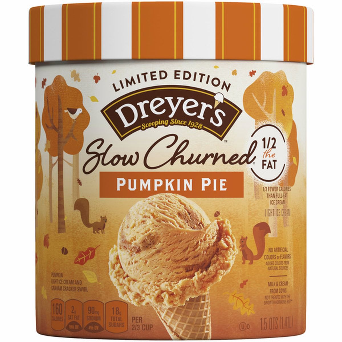 Edys Dreyers Slow Churned Pumpkin Pie Light Ice Cream 1 5 Qt 1 5 Qt