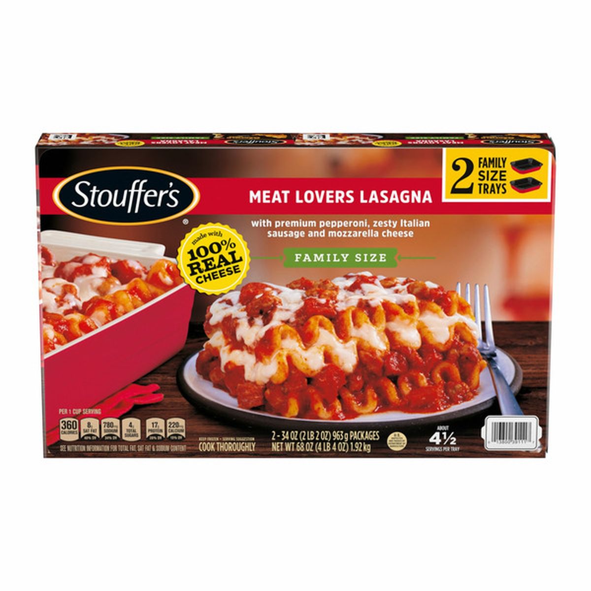 Stouffer's Meat Lovers Lasagna With Premium Pepperoni Zesty Italian ...