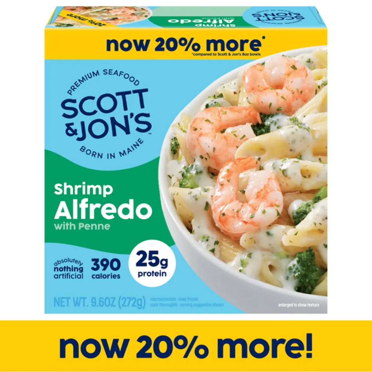 Scott & Jon's Shrimp Alfredo Pasta Bowl, Frozen Meal (9.6 oz) Delivery ...