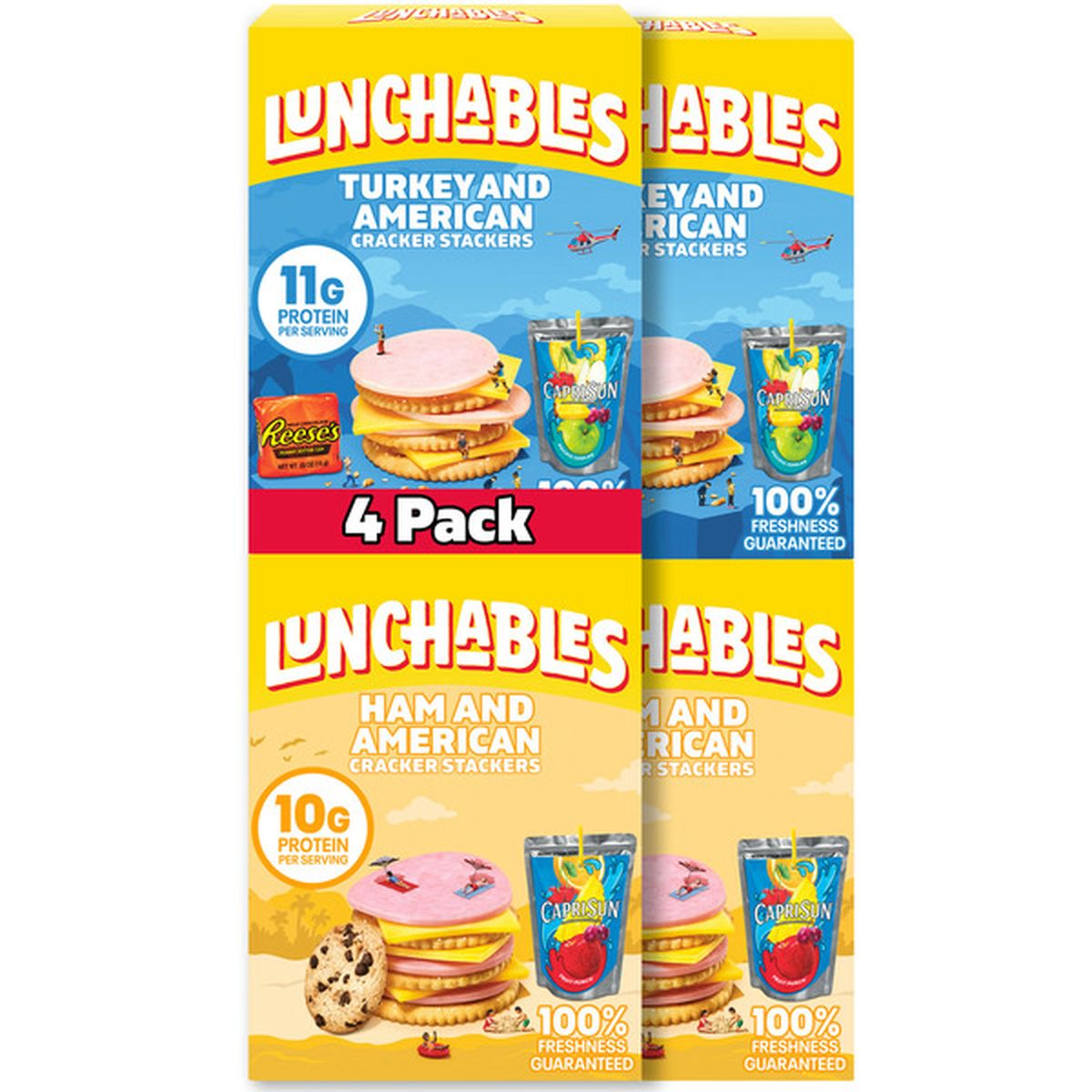 Lunchables Turkey & American Cheese and Ham & American Cheese Cracker ...