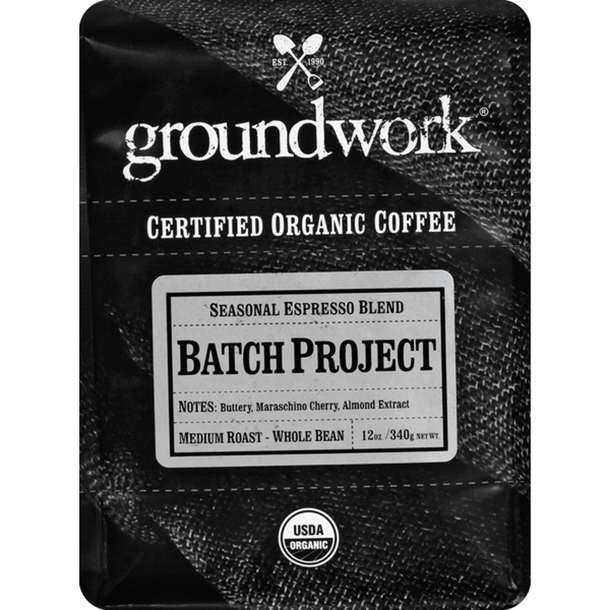 Groundwork Coffee, Certified Organic, Whole Bean, Medium Roast, Batch ...