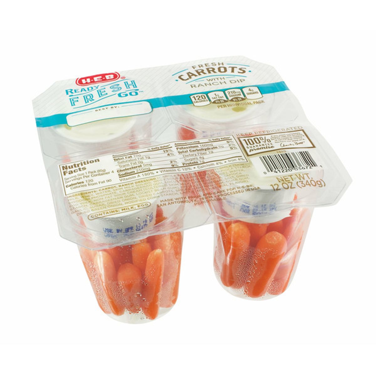 H-E-B Ready Fresh Go Carrots With Ranch Dip Snap Pack (3 Oz) Delivery ...