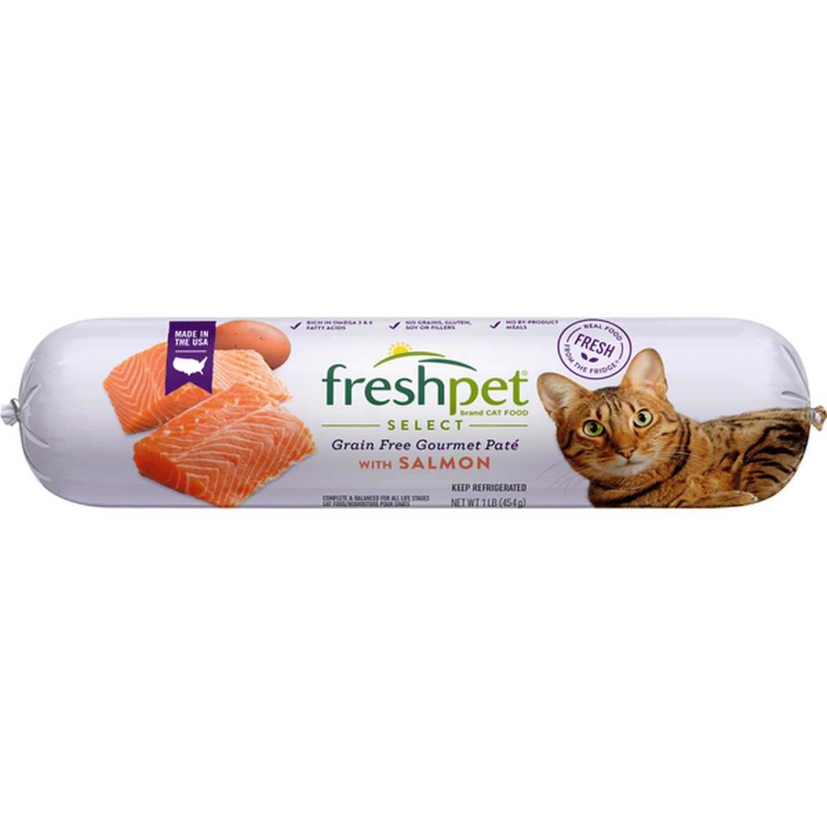 Freshpet Cat Food Grain Free with Salmon Gourmet Pate 1 lb