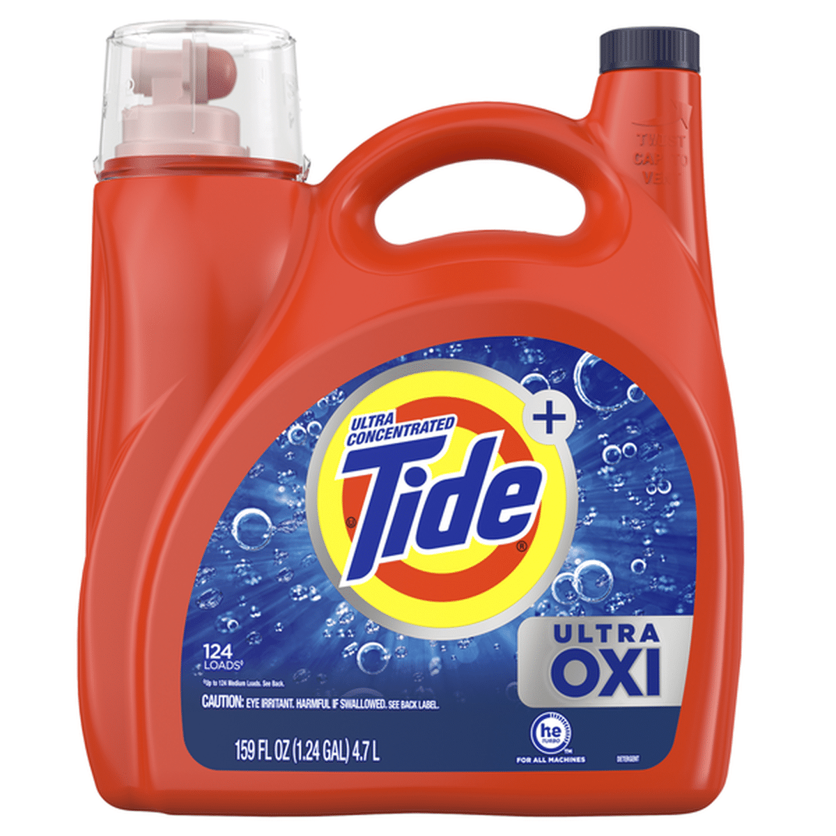 Tide Ultra Oxi Liquid Laundry Detergent, 124 loads, 159 fl oz, HE ...