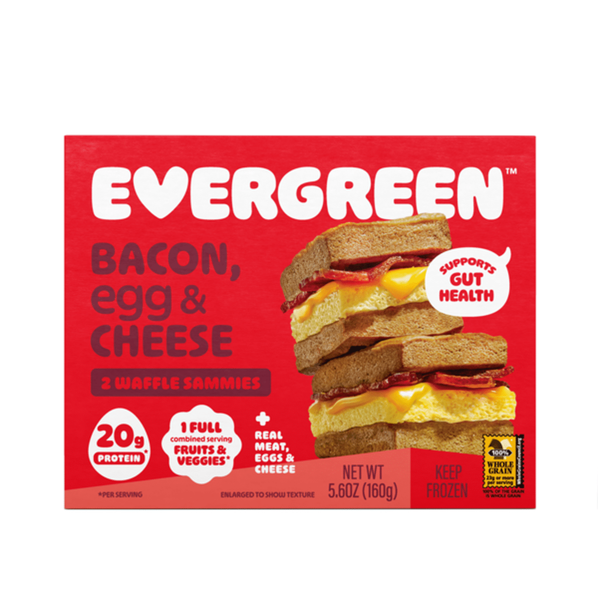 Evergreen Bacon, Egg, & Cheese, Frozen, Waffle Breakfast Sandwich