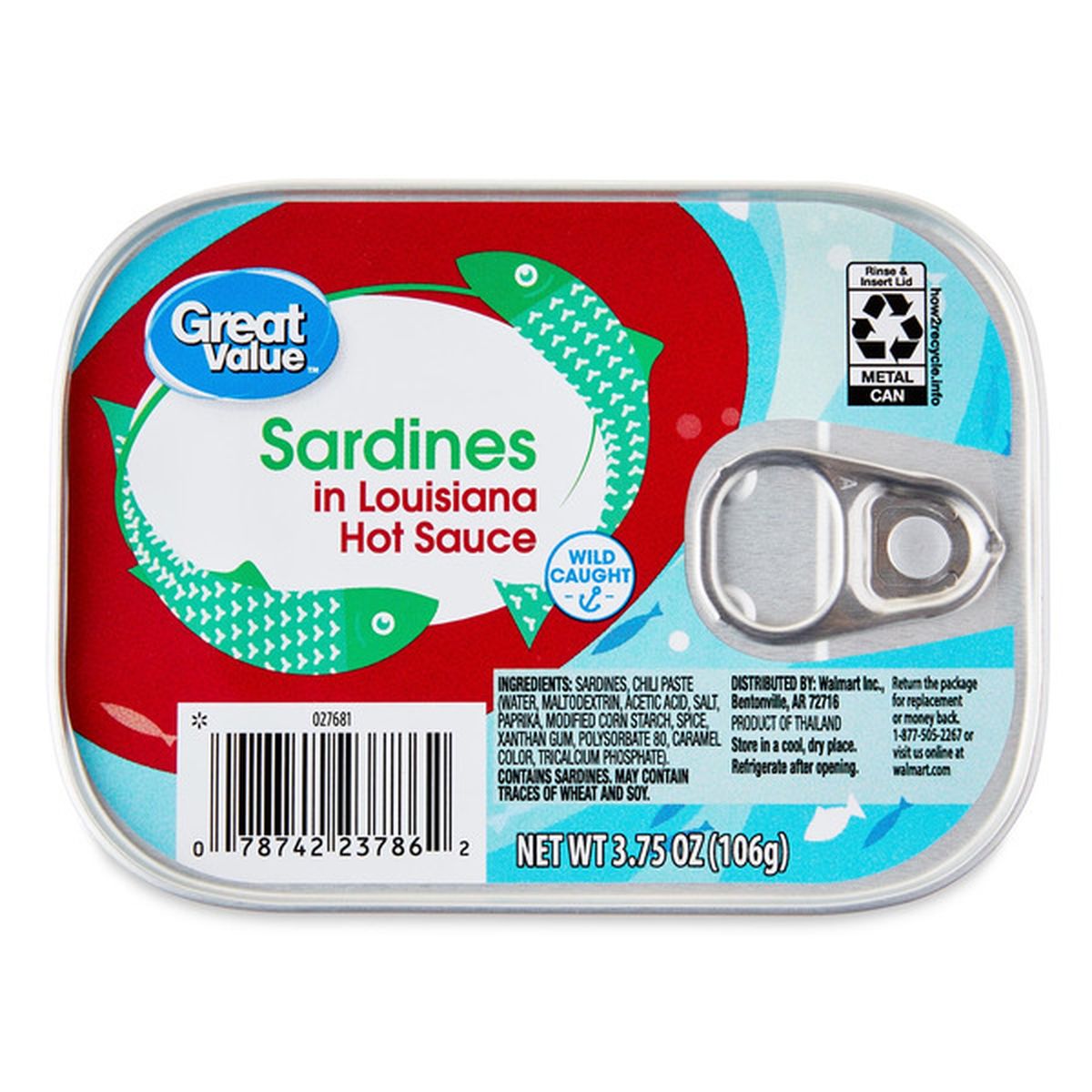 Great Value Sardines In Louisiana Hot Sauce 3 75 Oz Delivery Or Pickup Near Me Instacart