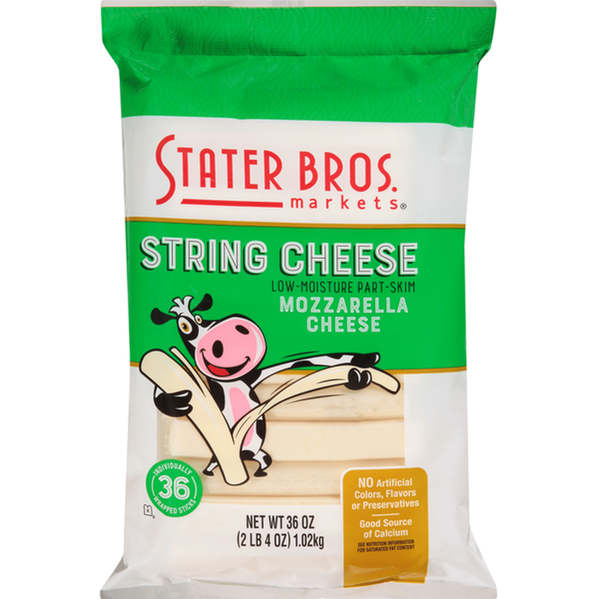 Stater Bros. Markets String Cheese, Part-Skim, Mozzarella Cheese 