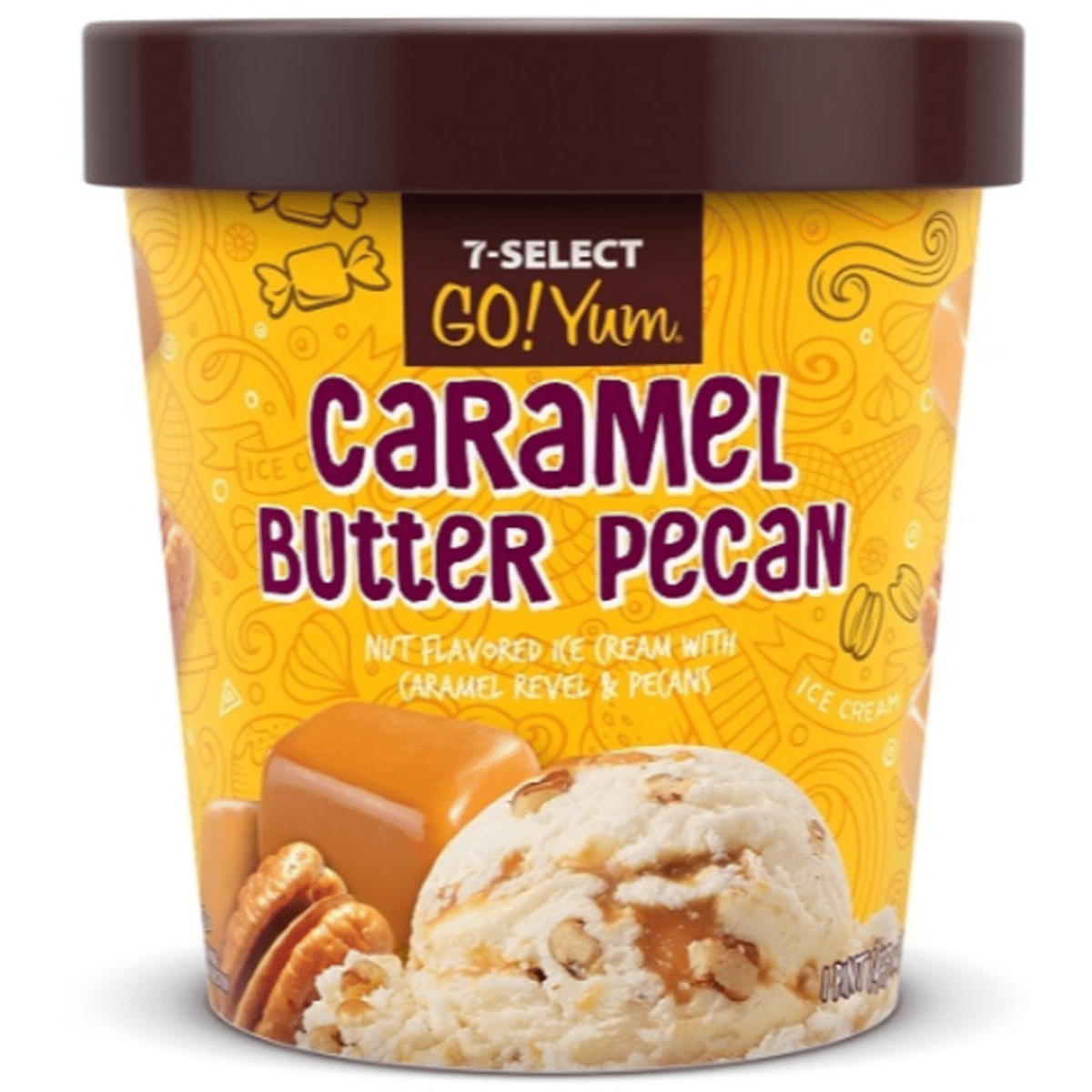 7‑eleven Caramel Butter Pecan Nut Flavored Ice Cream With Caramel Revel And Pecans 1 Pt Delivery 1288