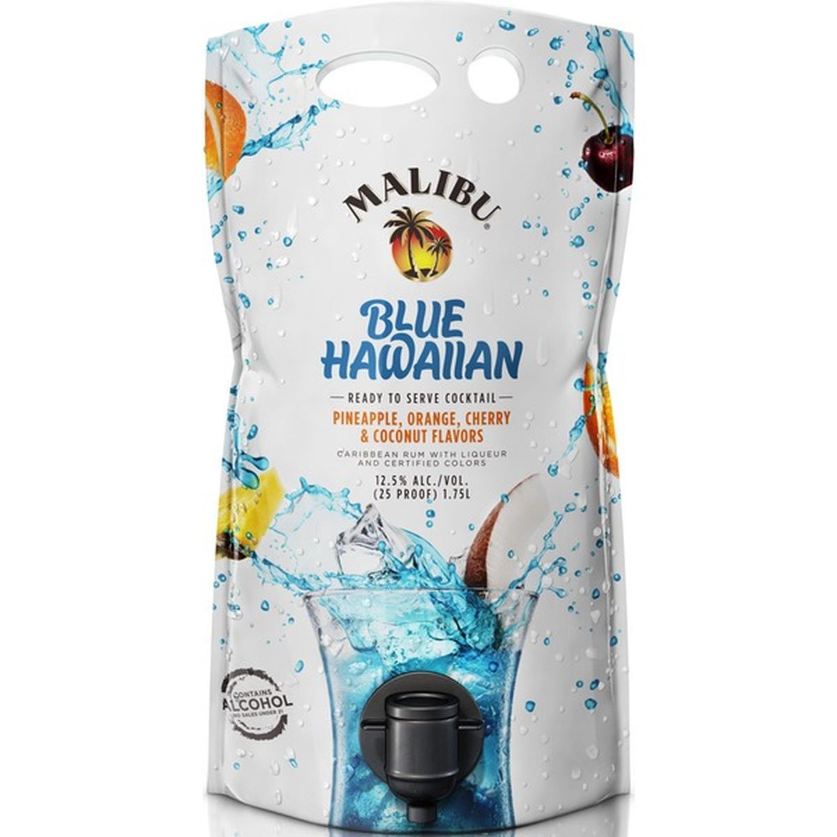 Malibu Premixed Cocktails Blue Hawaiian RTD Pouch (1.75 L) Delivery or