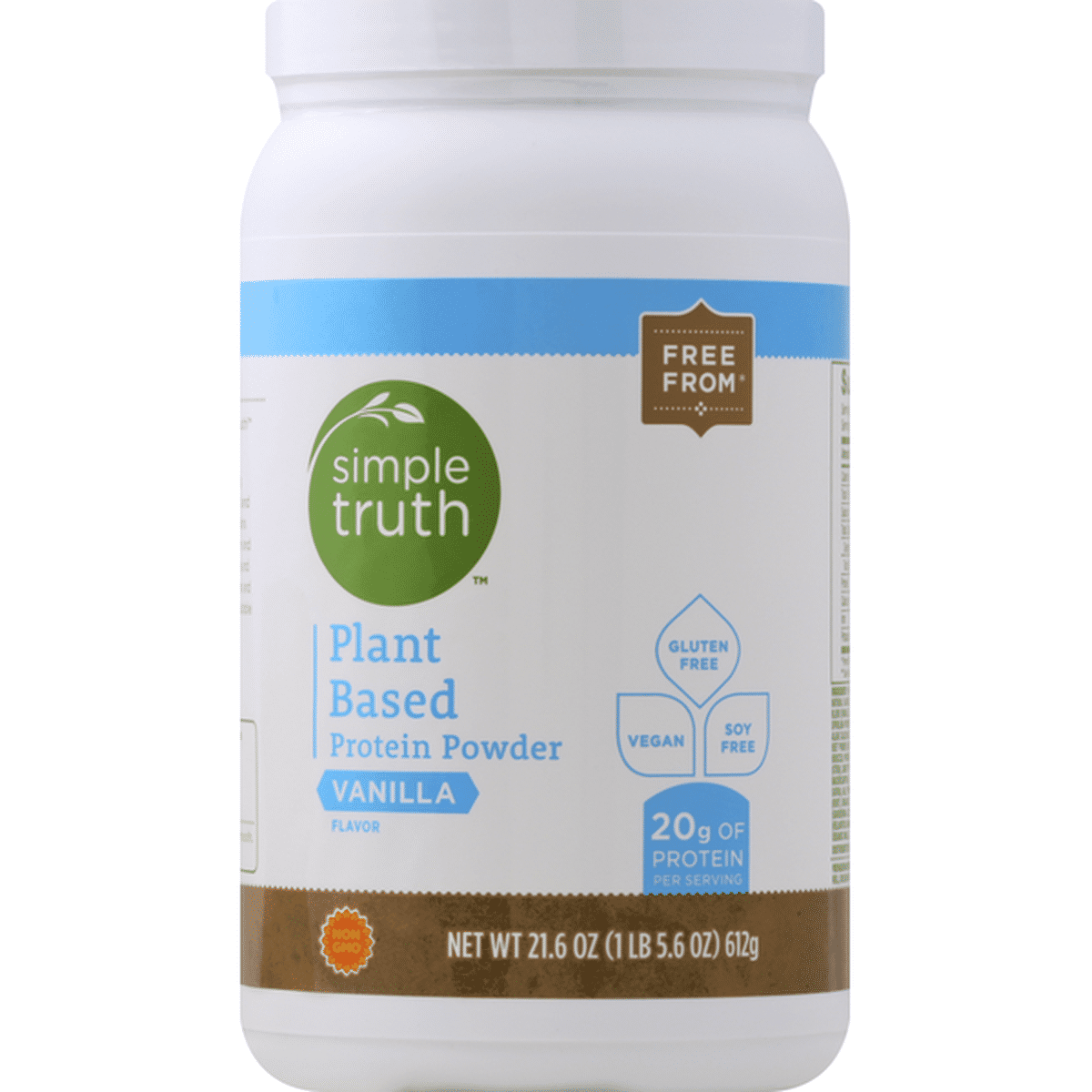 Simple Truth Protein Powder, Plant Based, Vanilla Flavor (21.6 oz 