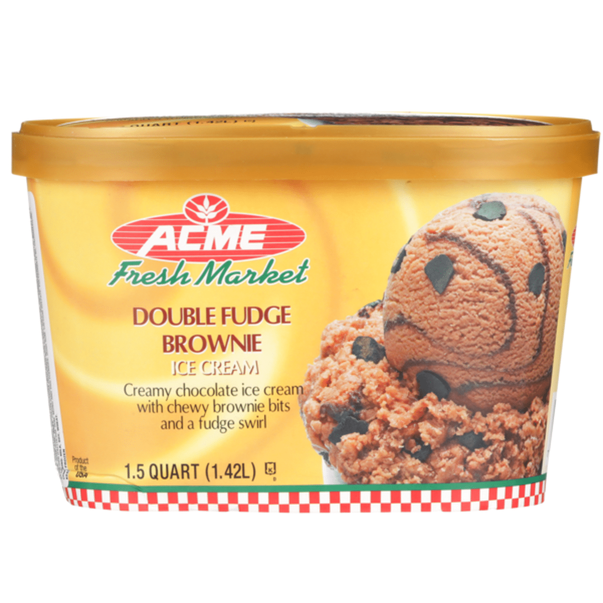 Acme Double Fudge Brownie Creamy Chocolate Ice Cream With Chewy Brownie ...