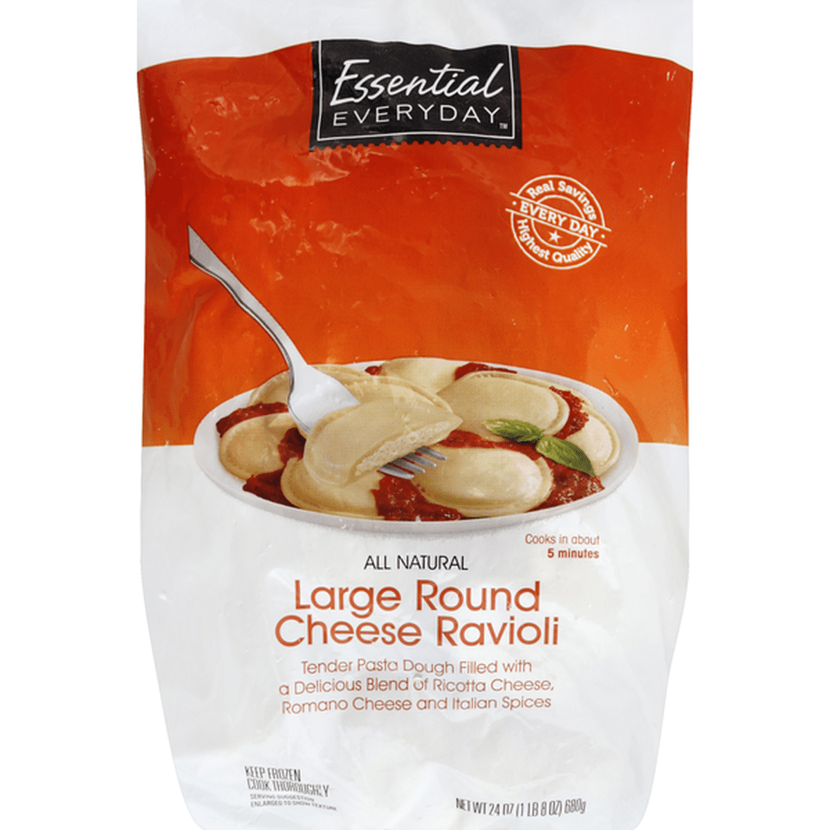 Essential Everyday Ravioli Large Round Cheese 24 Oz Delivery Or