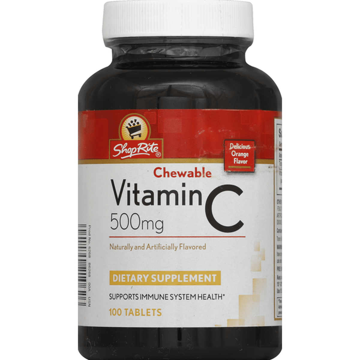 Shoprite Vitamin C, 500 Mg, Chewable Tablets, Orange Flavor (100 Each 