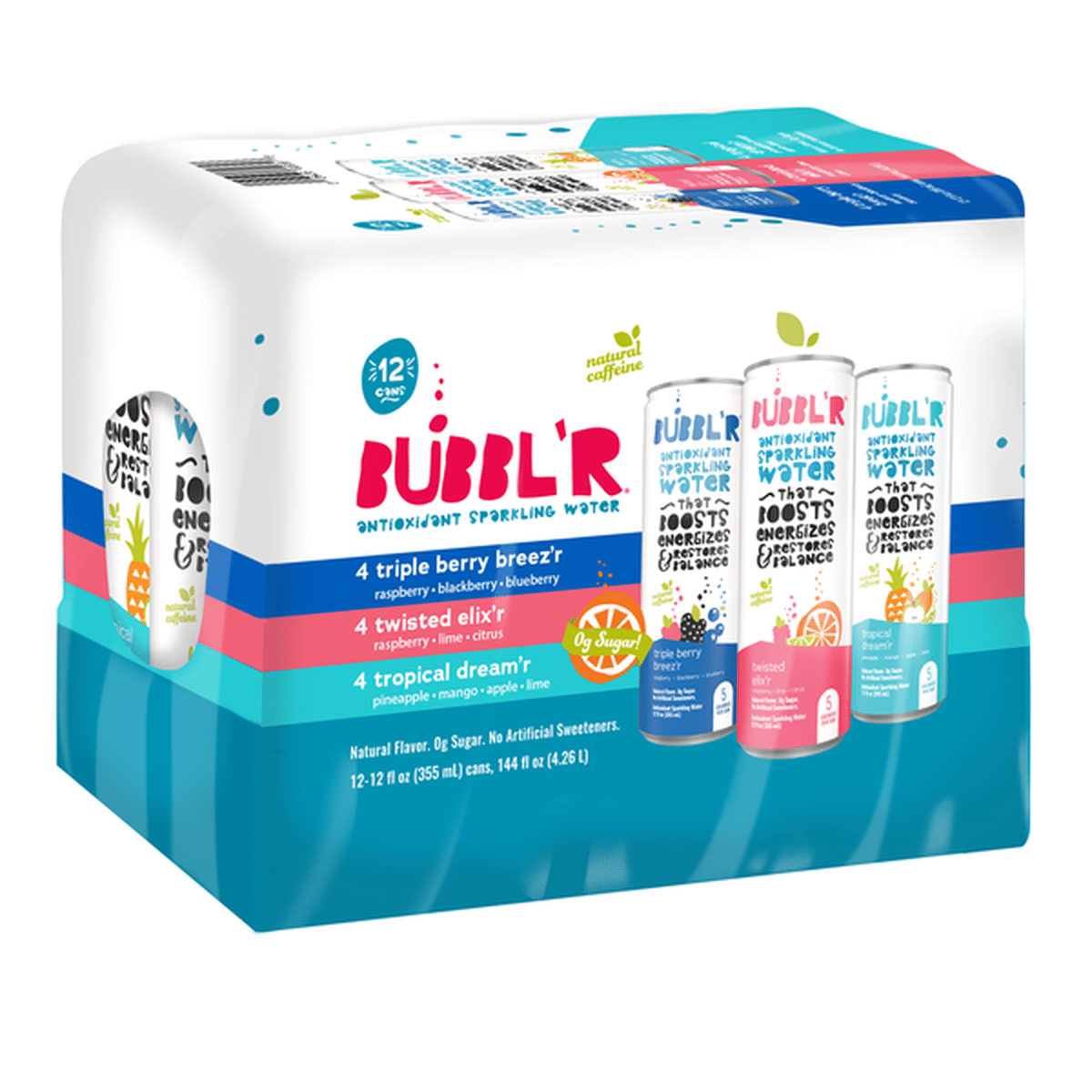 BUBBL’R Antioxidant Sparkling Water, Variety Pack (12 fl oz) Delivery ...