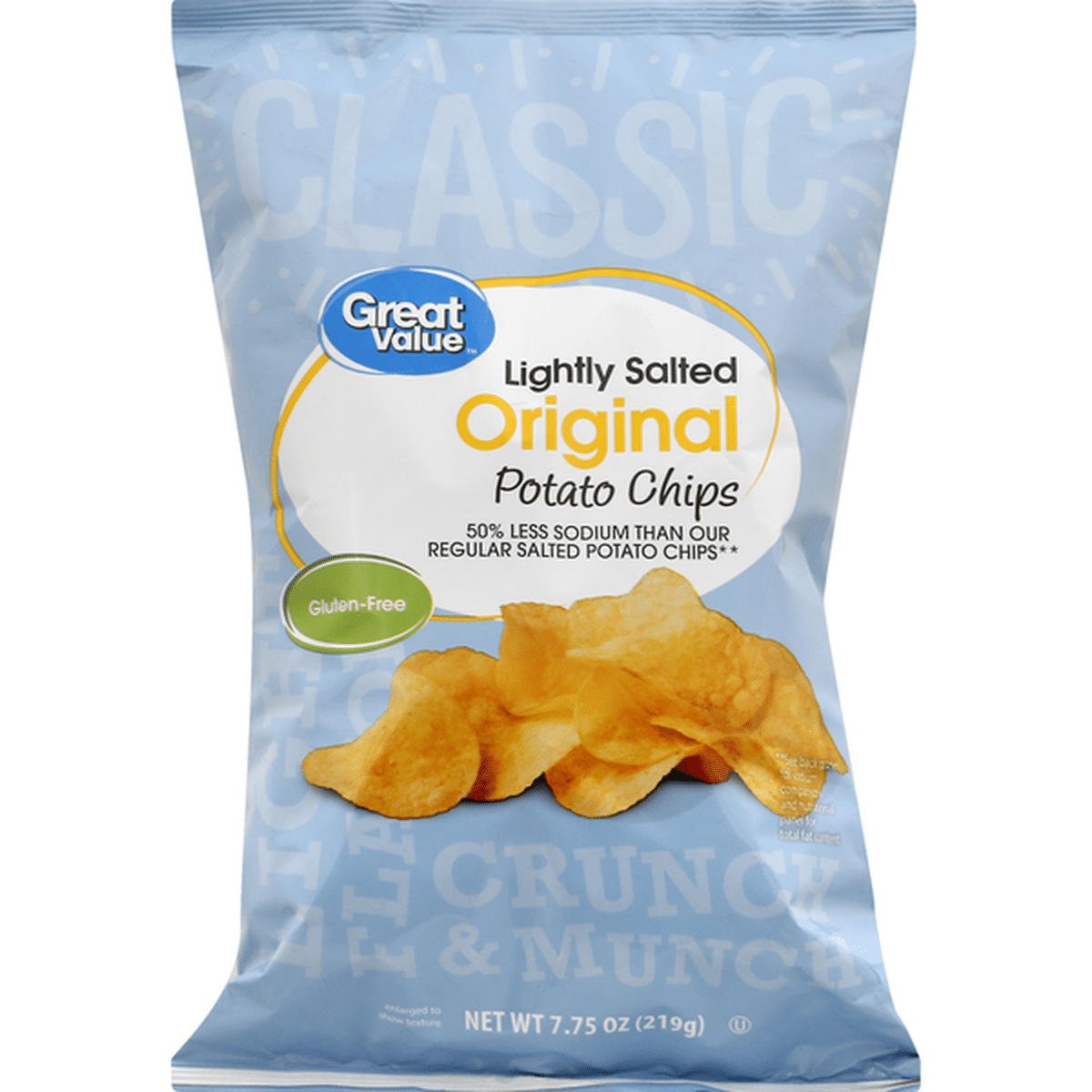 Great Value Regular Potato Chips, 200 g