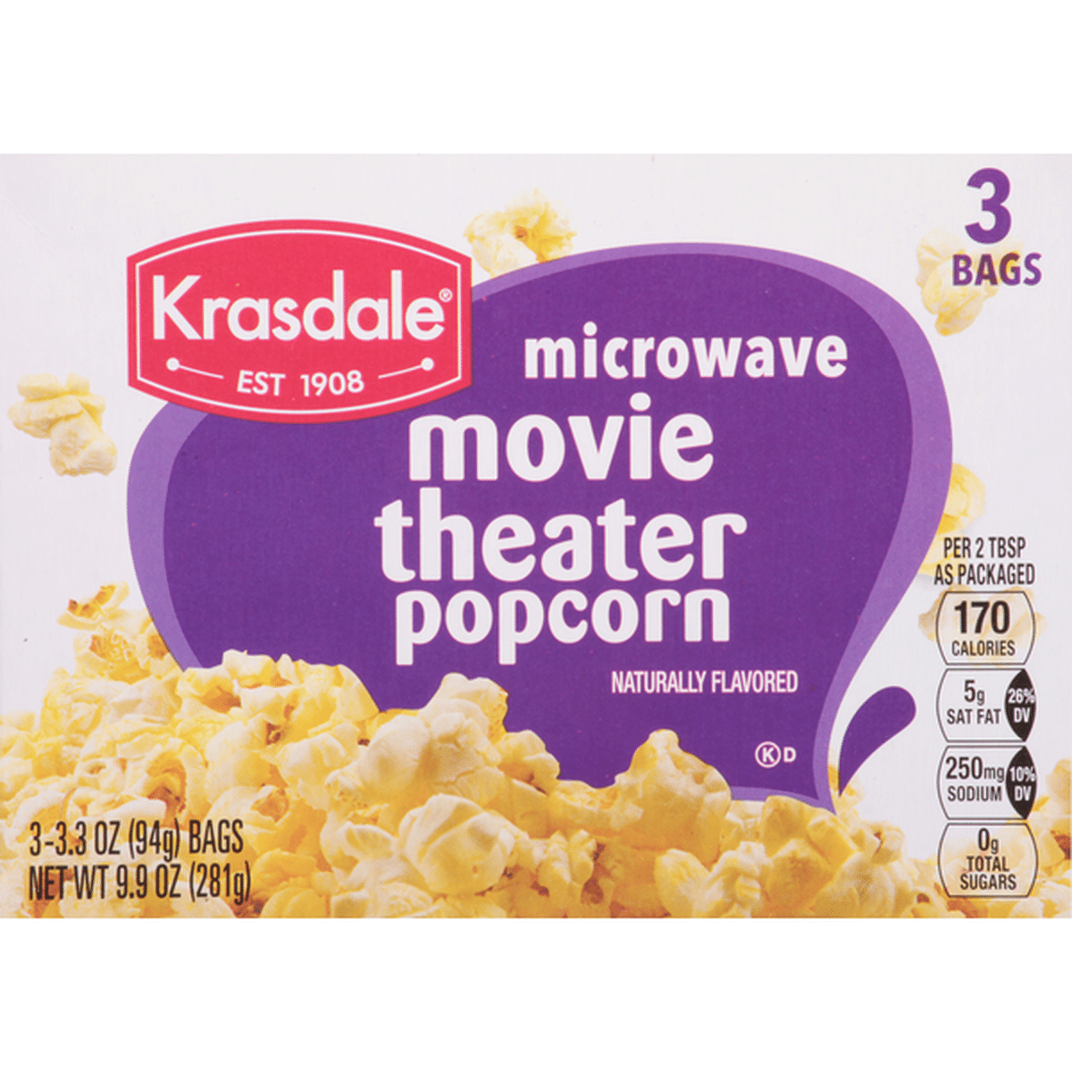 Krasdale Popcorn, Movie Theater, Microwave (3.3 oz) Delivery or Pickup ...