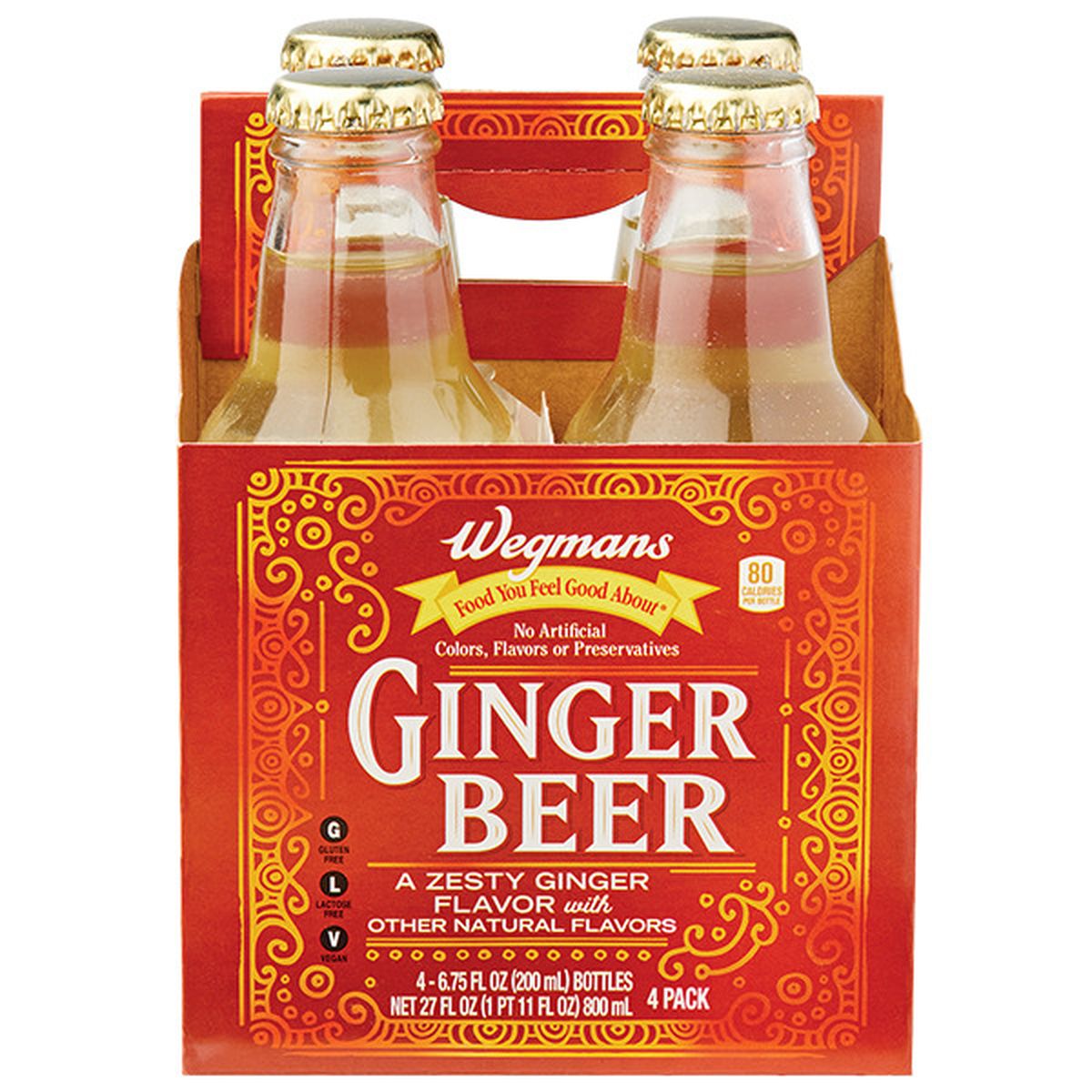 Wegmans Ginger Beer, 4 Pack Bottles