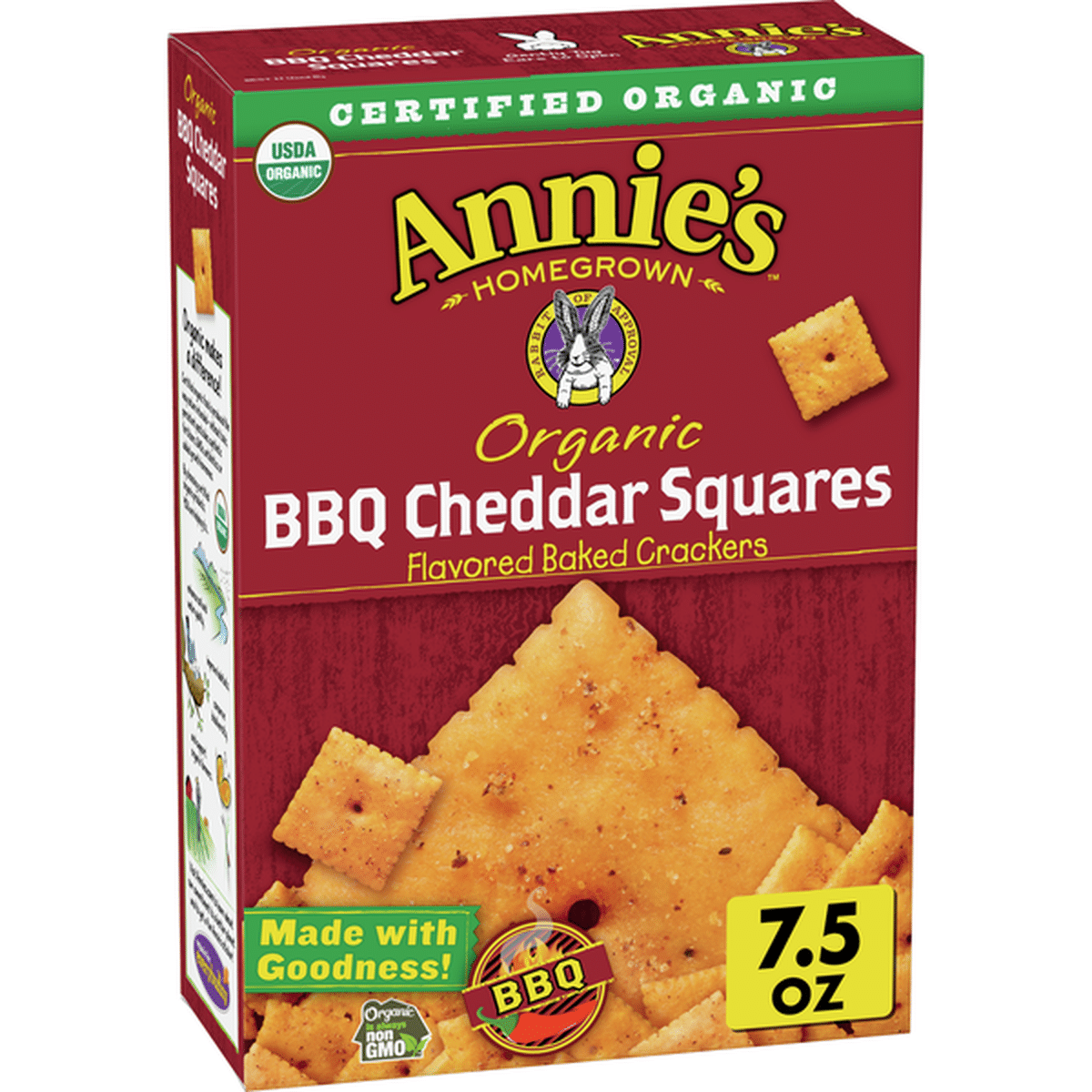 Annie S Organic Bbq Cheddar Squares Baked Crackers 7 5 Oz Delivery Or Pickup Near Me Instacart