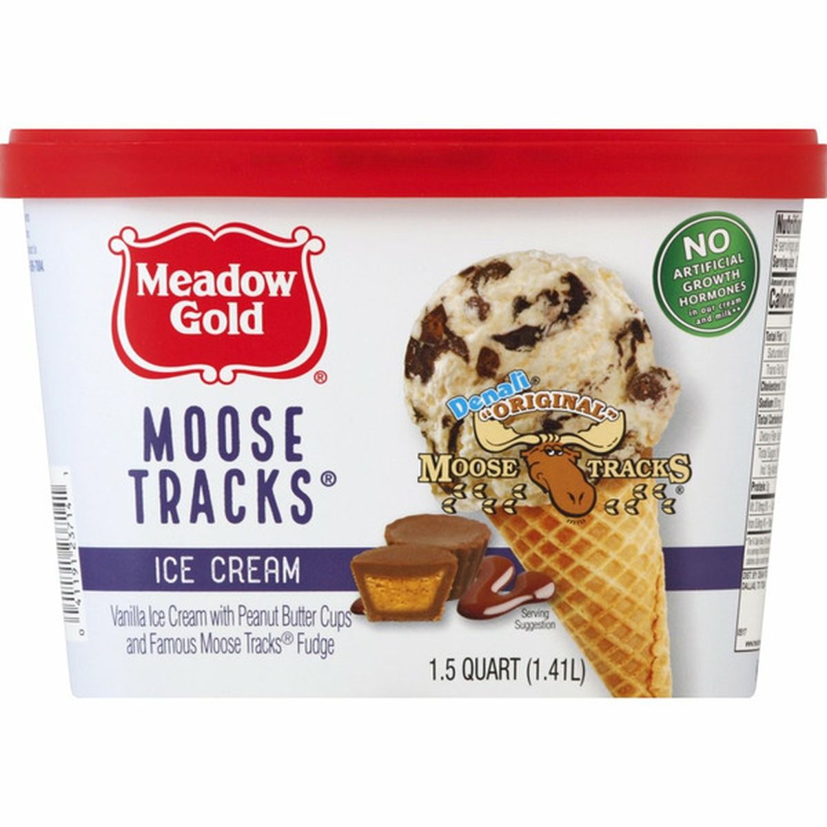 Meadow Gold Pog Ice Cream Denali Original Moose Tracks 1 5 Quart