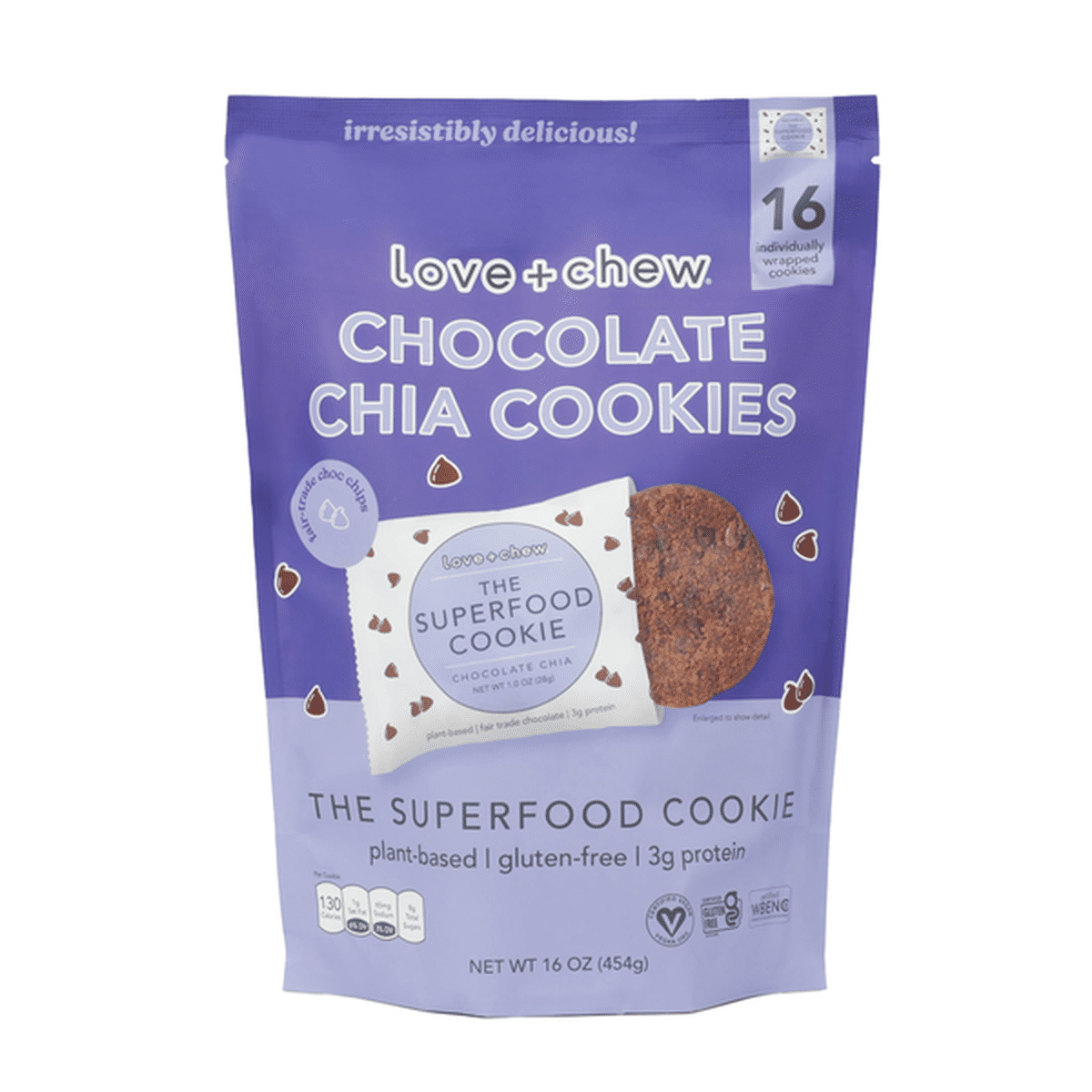 Love + Chew Chocolate Chia Superfood Cookies (16 ct) Delivery or Pickup ...