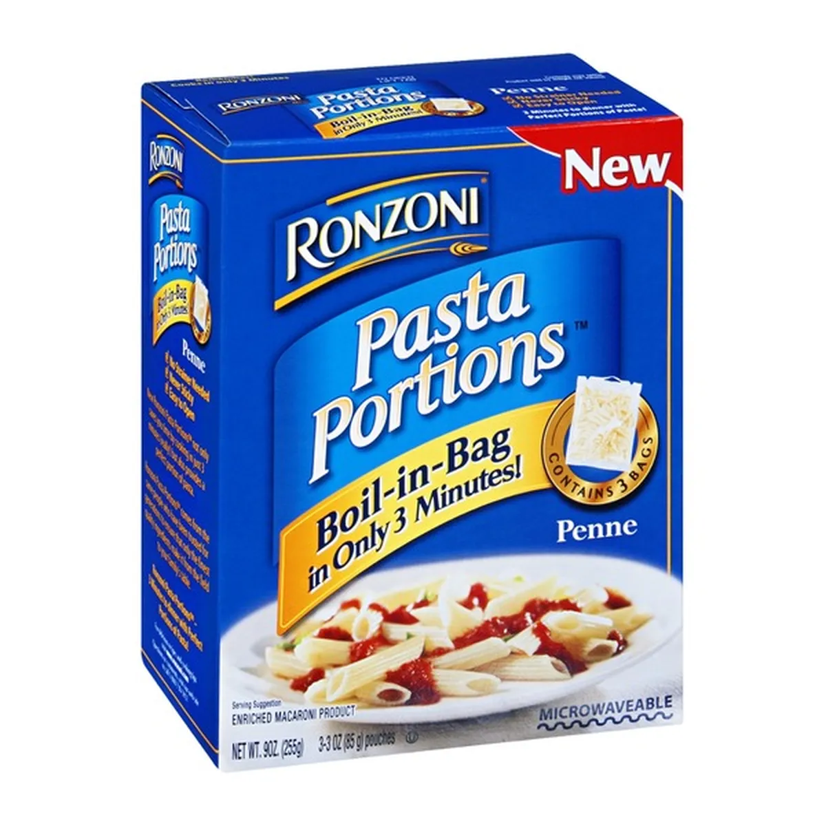 Ronzoni Pasta Portions Enriched Macaroni Product Penne Boil In Bag 3