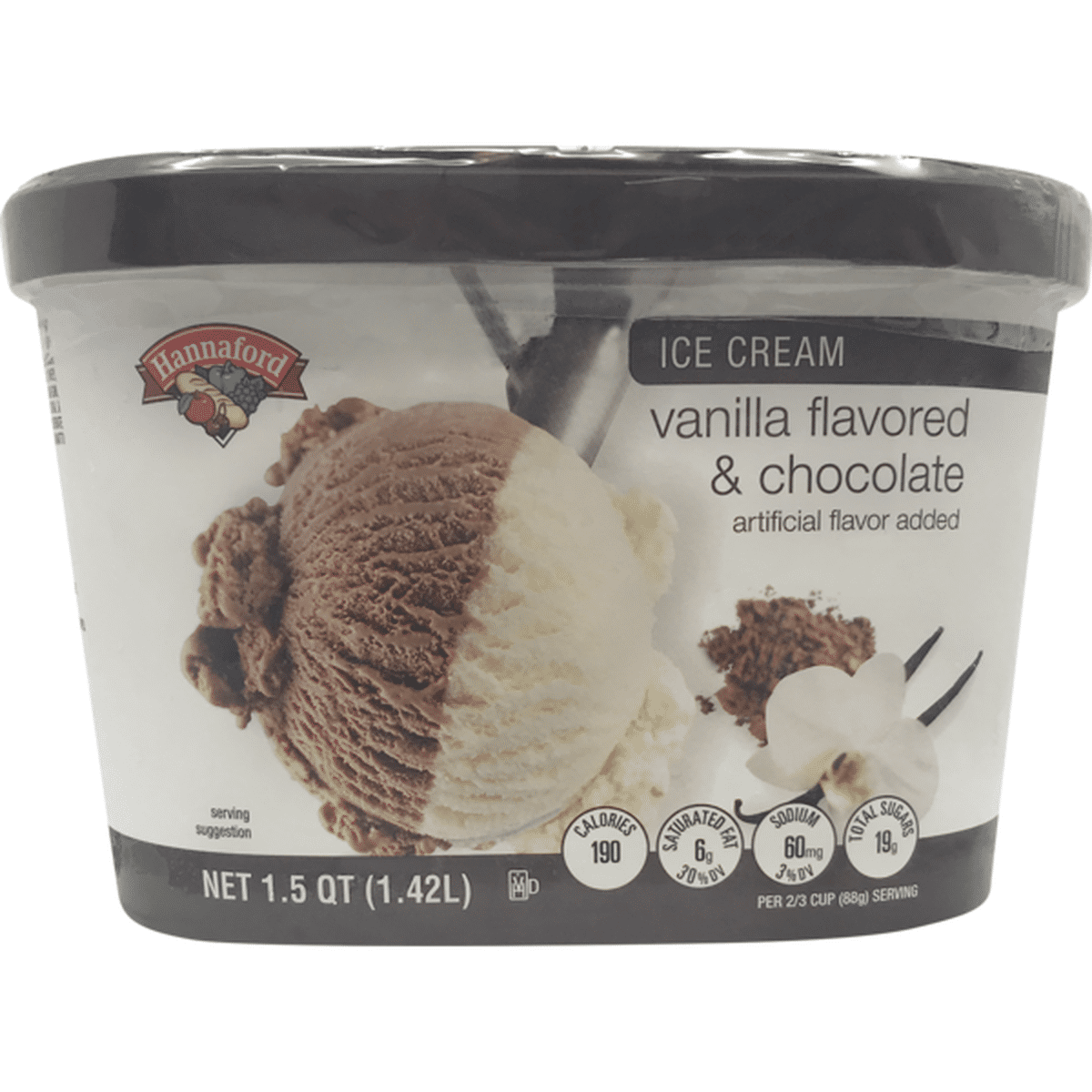 Hannaford Vanilla & Chocolate Ice Cream (1.5 qt) Delivery or Pickup ...