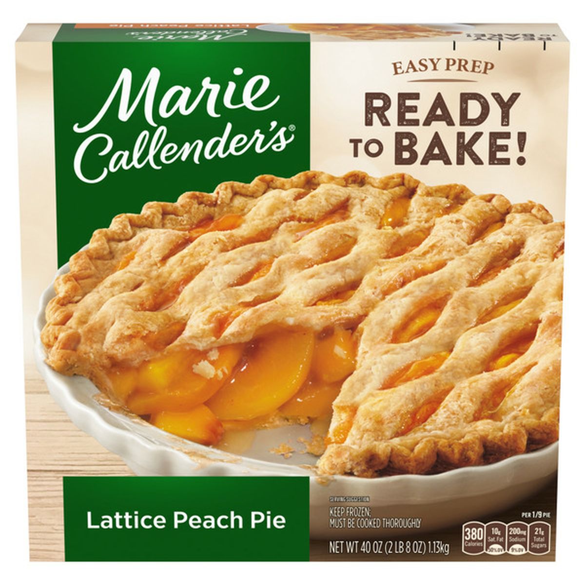 Marie Callender's Lattice Peach Frozen Pie Dessert (40 oz) Delivery or