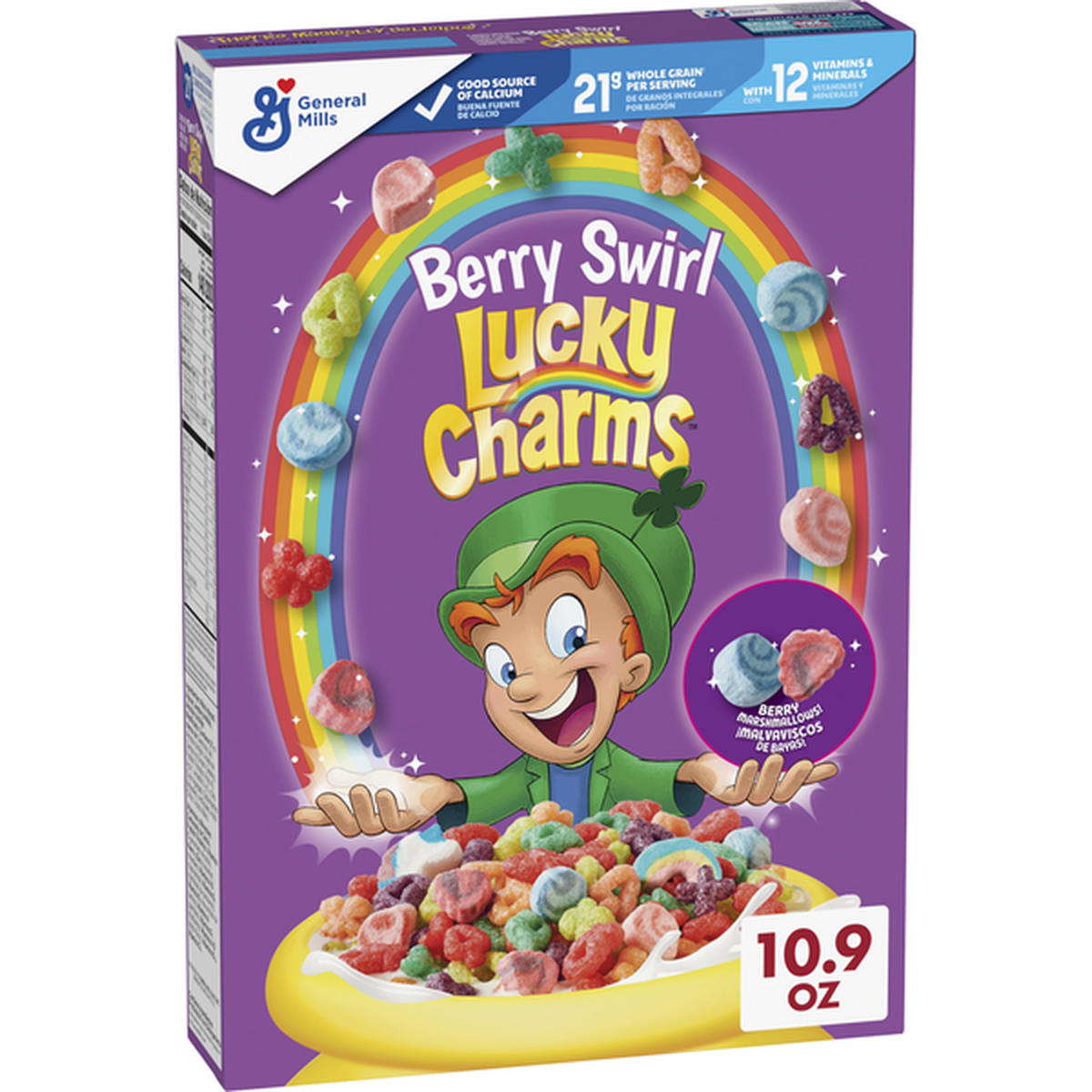 Lucky Charms Berry Swirl Kids Breakfast Cereal with Marshmallows (10.9 ...