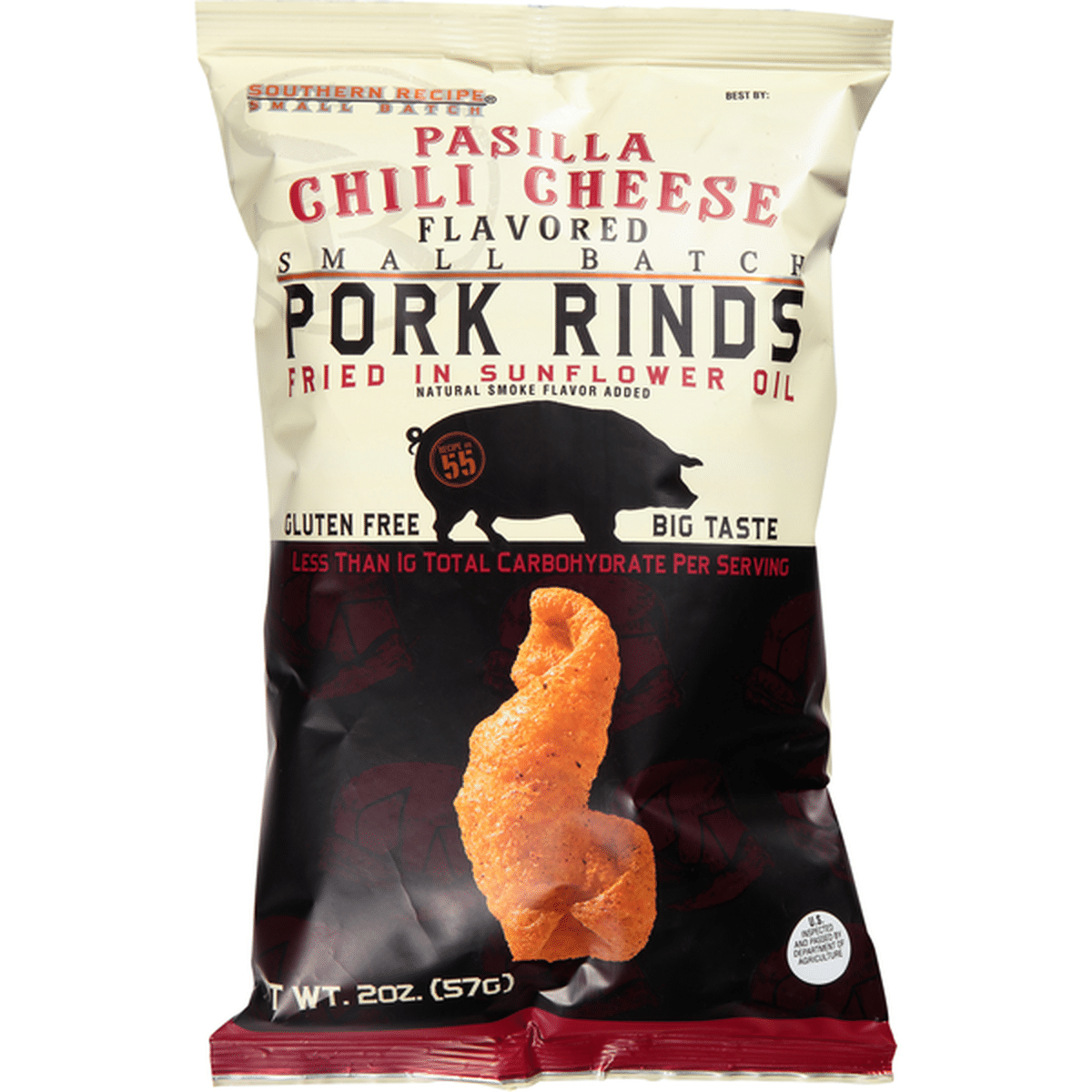 Southern Recipe Small Batch Pork Rinds Pasilla Chili Cheese Flavored 2 Oz Delivery Or Pickup 7444