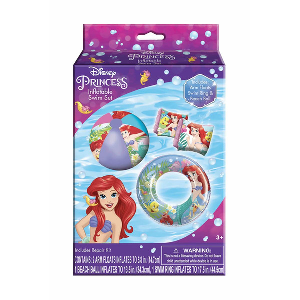 Disney Princess the Little Mermaid Inflatable Pool Toys Swin Set (1 ...