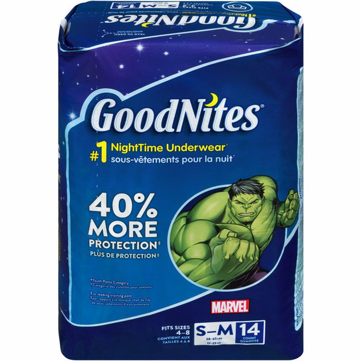 Pampers Nighttime Bedwetting Underwear Boy Size S/M 44 Count - 44 ea