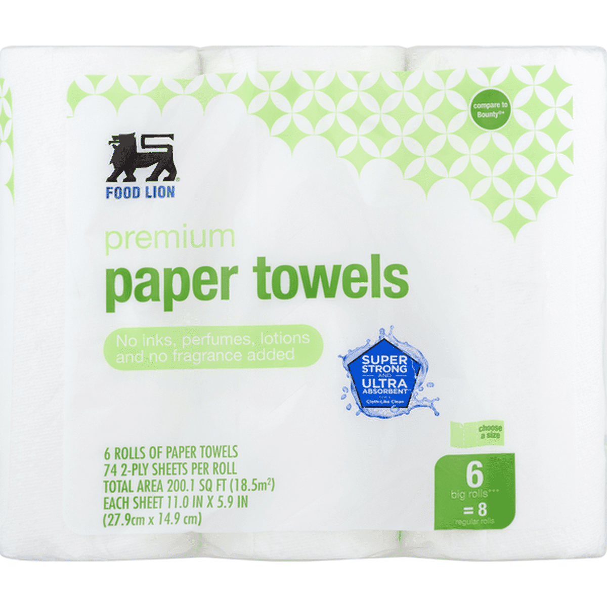 Food Lion Paper Towels, Premium, Big Rolls, 2-Ply (6 each) Delivery or ...