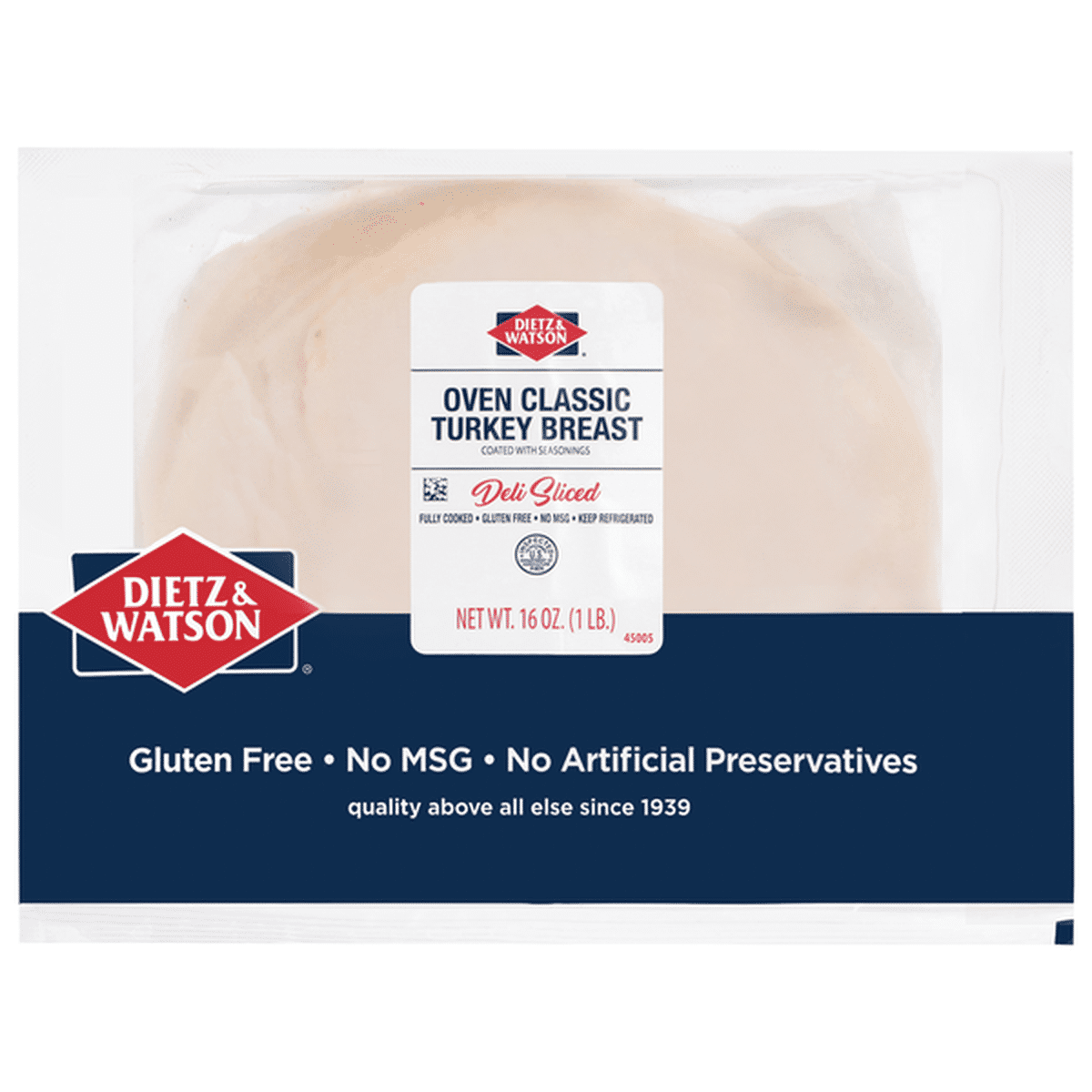 Dietz & Watson Turkey Breast, Oven Classic, Deli Sliced (16 Oz ...