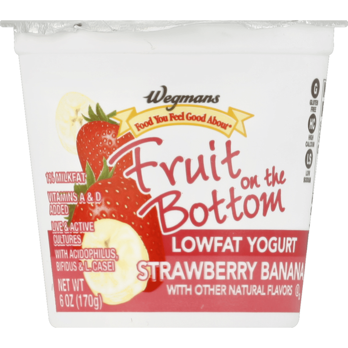 Wegmans Food You Feel Good About Fruit On The Bottom Lowfat Yogurt Strawberry Banana 6 Oz 4269