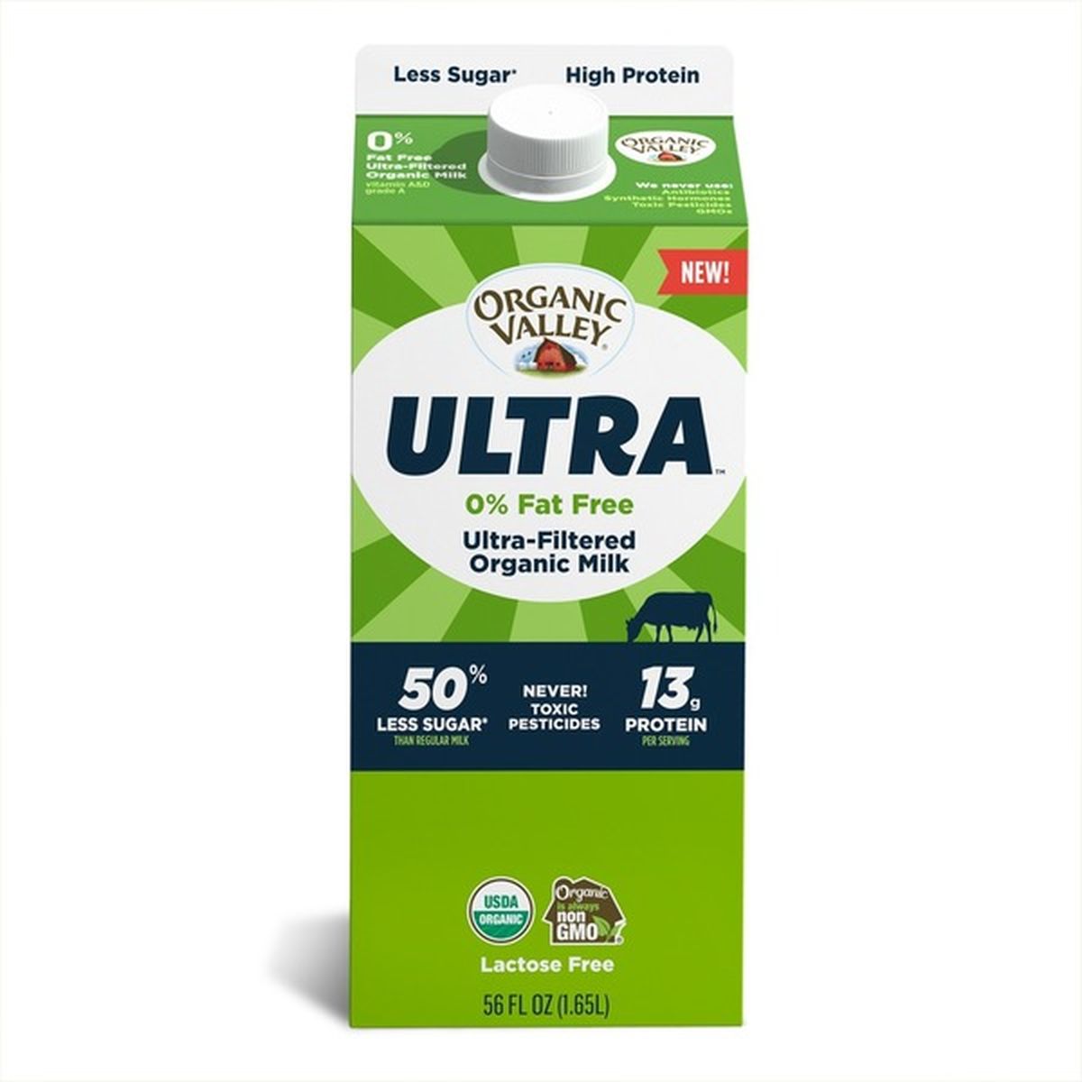 Organic Valley Ultra High Protein Fat Free Organic Ultra-Filtered Milk (56 fl  oz) Delivery or Pickup Near Me - Instacart