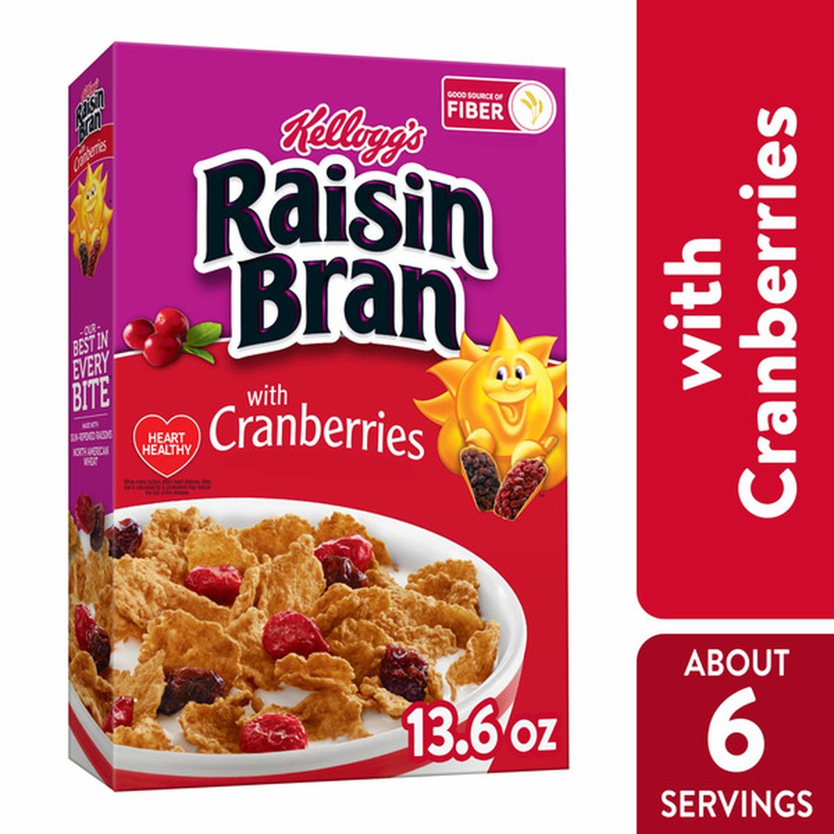 Raisin Bran Breakfast Cereal, Fiber Cereal, Family Breakfast, Original ...