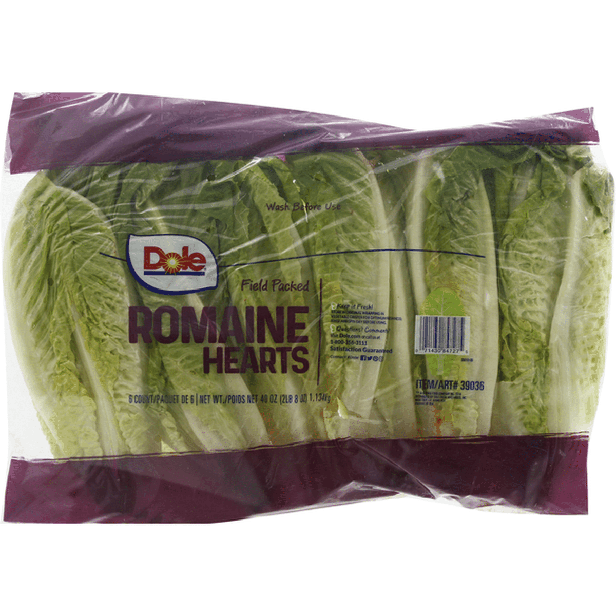 Dole Romaine Hearts (6 count bag) Delivery or Pickup Near Me - Instacart