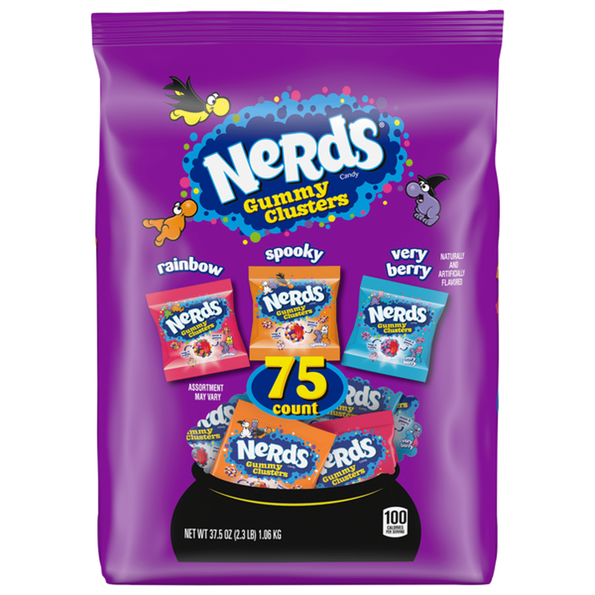 NERDS Candy, Gummy Clusters, Rainbow/Spooky/Very Berry (75 ct) Delivery ...