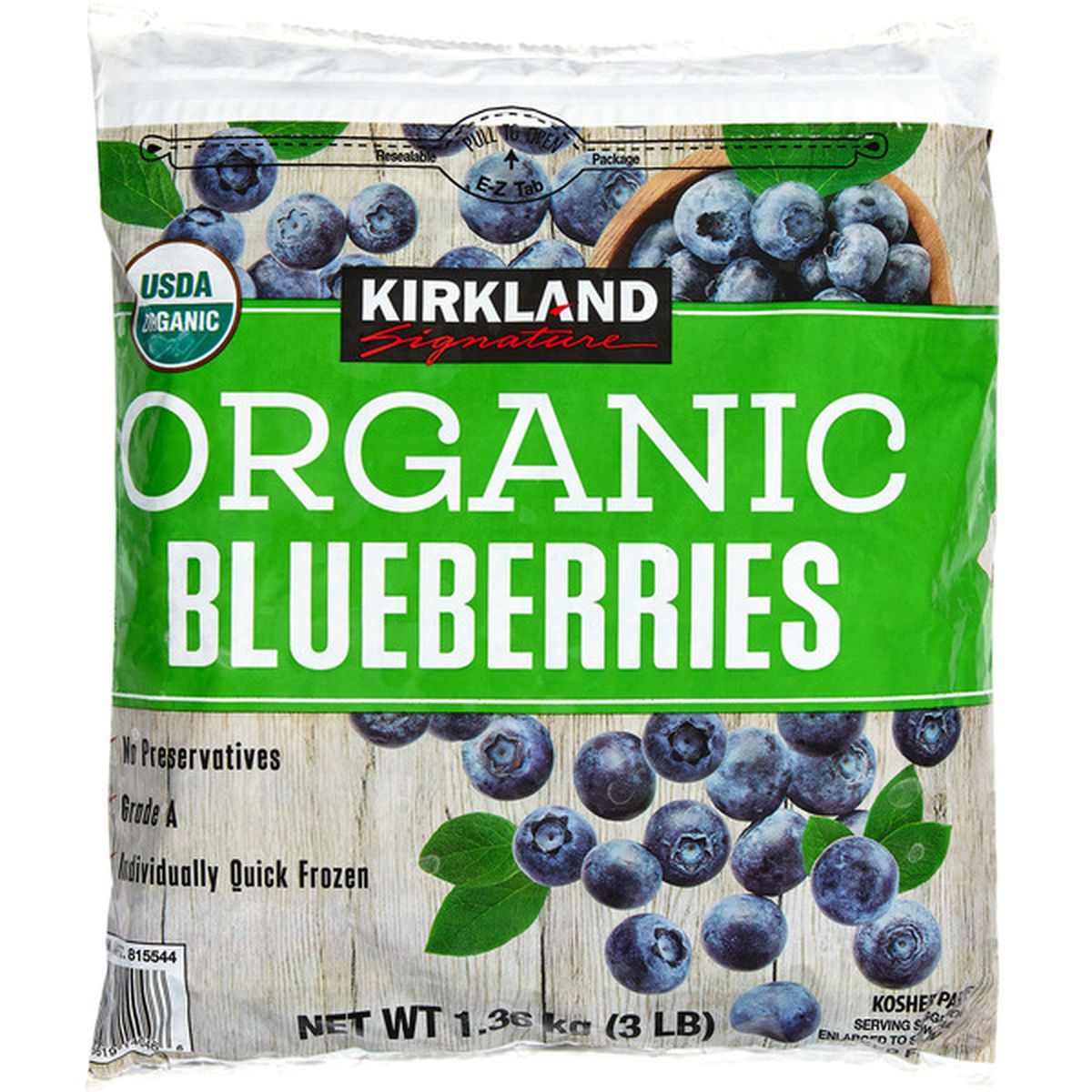 Kirkland Signature Organic Blueberries, 3 lb (3 lb container) Delivery or  Pickup Near Me - Instacart