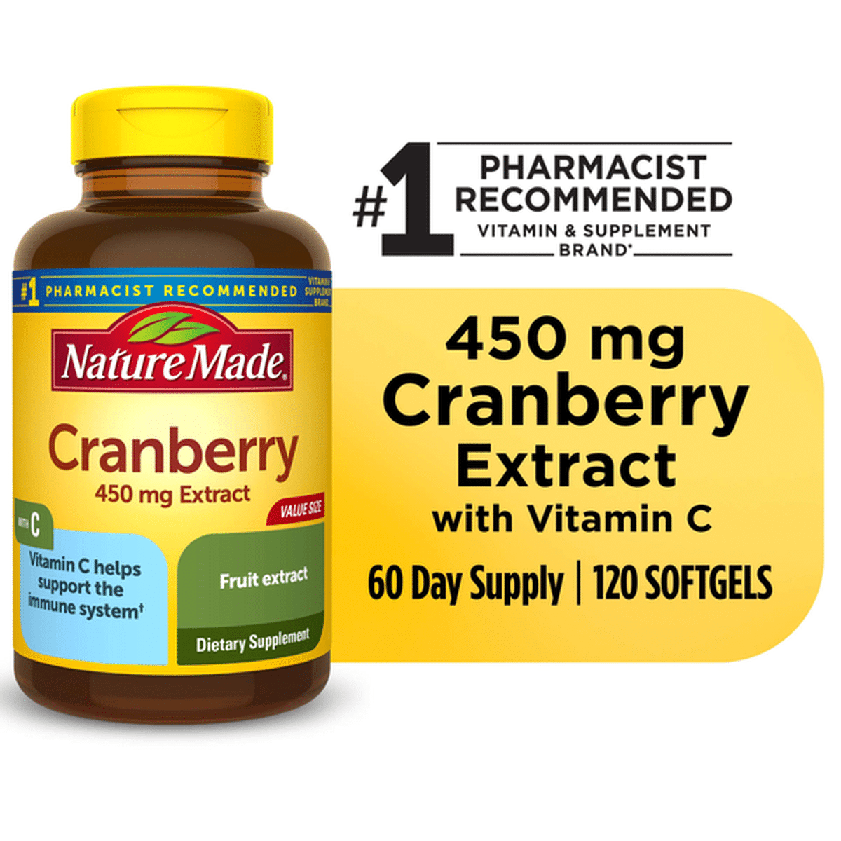 Nature Made Cranberry With Vitamin C Softgels 120 Ct Delivery Or Pickup Near Me Instacart