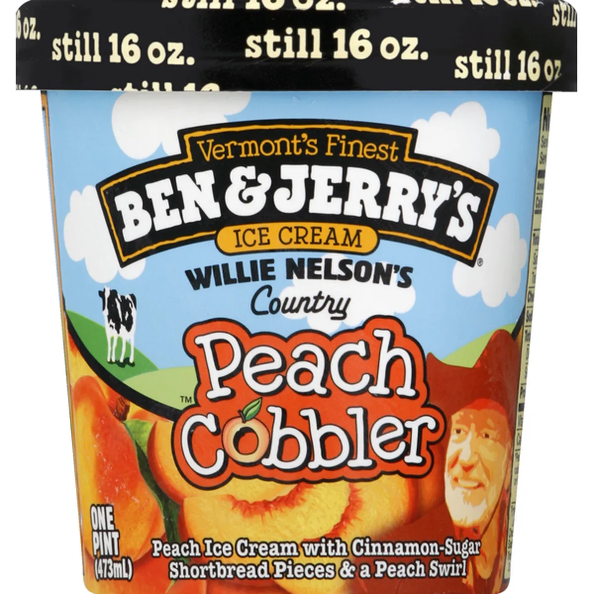 Ben & Jerrys Ice Cream, Willie Nelsons Country Peach Cobbler (1 pt)  Delivery or Pickup Near Me - Instacart