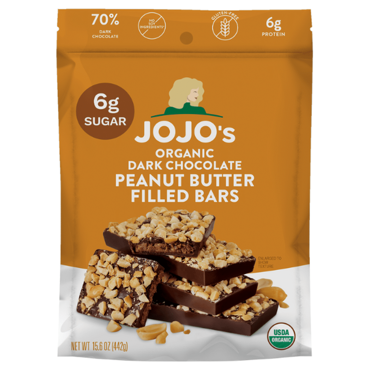 Jojos Organic Dark Chocolate Peanut Butter Filled Bars 15 6 Oz