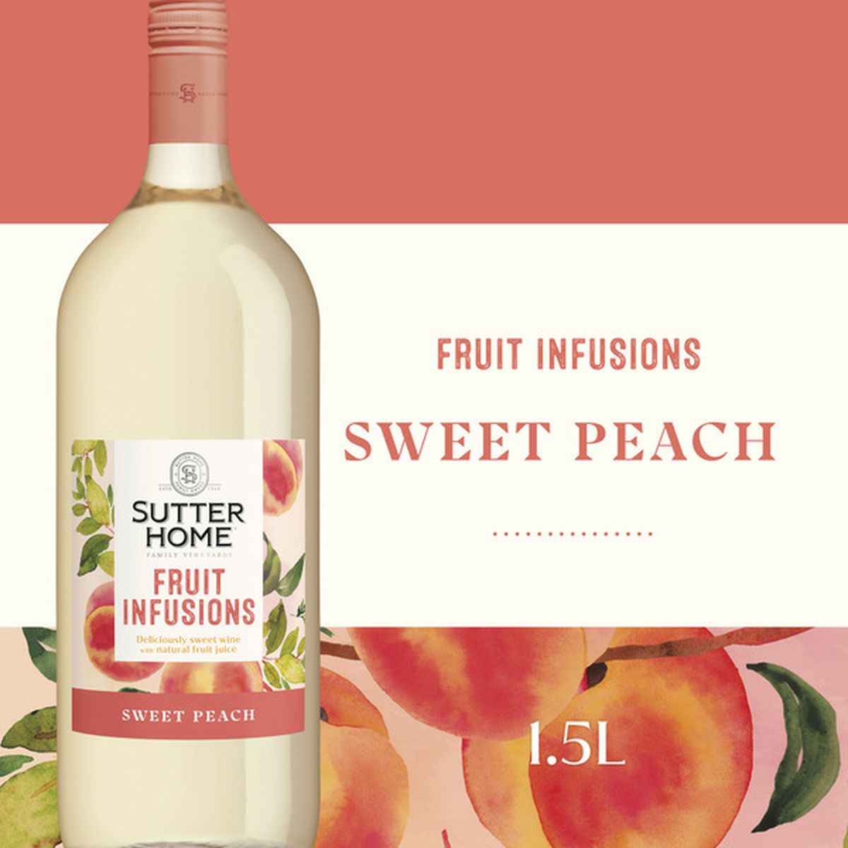 Sutter Home Fruit Infusions Sweet Peach White Wine 15 L Delivery Or