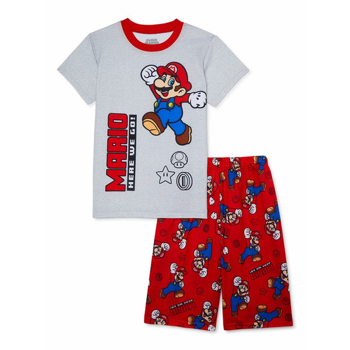 Super Mario Bros. Set de Pijama de Manga Corta y Pantalones Cortos de ...